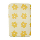 Tapis De Bain Motif simple à fleurs rétro jaune tropicale (Devant (Vertical))