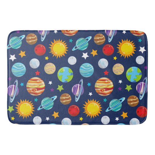Tapis De Bain Motif spatial, Planètes, Étoiles, Cosmos, Galaxie (Devant)
