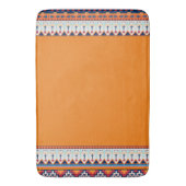 Tapis De Bain Motif sud-ouest Boho Rustique Orang & Bleu (devant Vertical)
