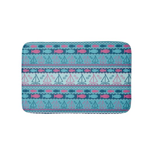 Tapis De Bain Motif Super Fun Fish And Sailboat (Devant)