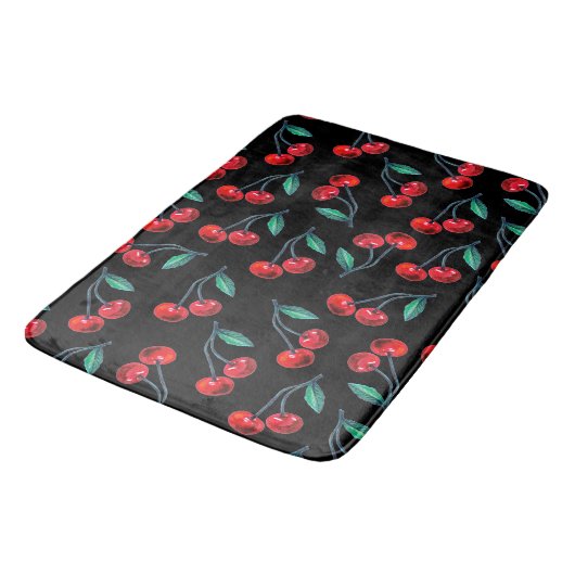 Tapis De Bain Motif Sweet Red Cherry (Angle)
