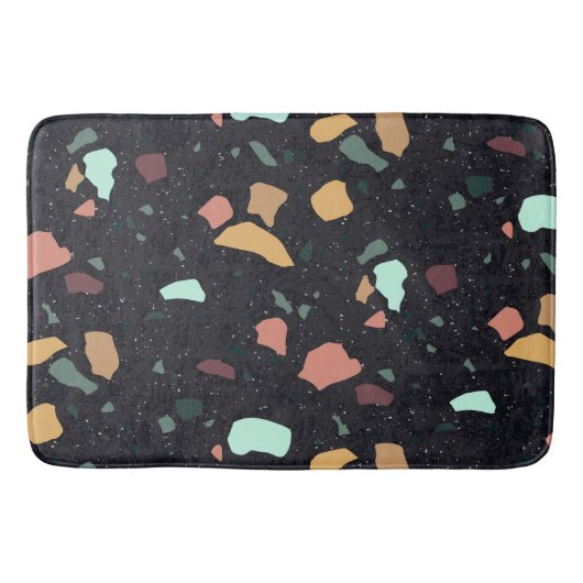 Tapis De Bain Motif Terrazzo Noir (Devant)