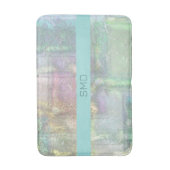 Tapis De Bain Motif texturé abstrait vert bleu rose (Devant (Vertical))