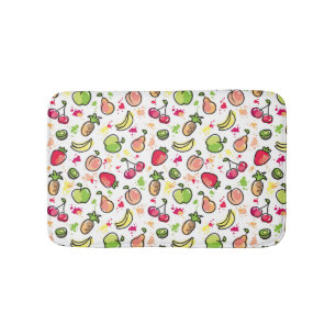 Tapis De Bain motif tiré par la main de fruits