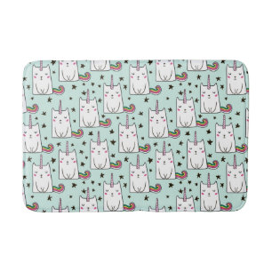 Tapis De Bain Motif tiré par la main mignon de chat de licorne