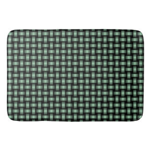 Tapis De Bain Motif Tissé Vert Noir