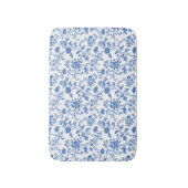 Tapis De Bain Motif Toile Floral Bleu Blanc (Devant (Vertical))