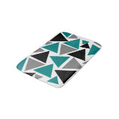 Tapis De Bain Motif Triangle Moderne Gris Sarcelle Noir Blanc (Angle)