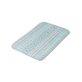 Tapis De Bain Motif tribal Aztec Turquoise et rose (Angle)