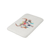 Tapis De Bain Motif Tribal Beige Et Taureau (Angle)