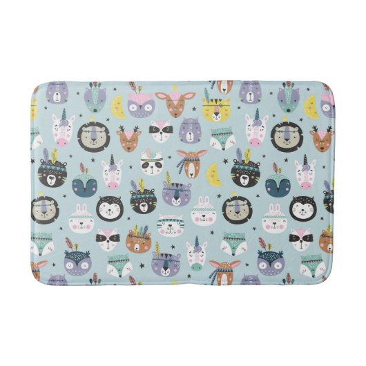 Tapis De Bain Motif tribal mignon de visage (Devant)