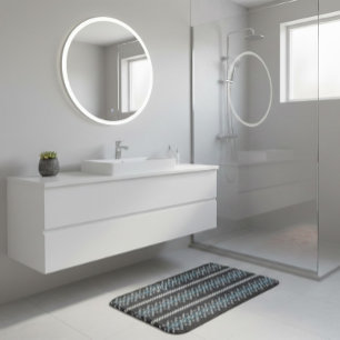 Tapis De Bain Motif tricoté cosy noir et gris