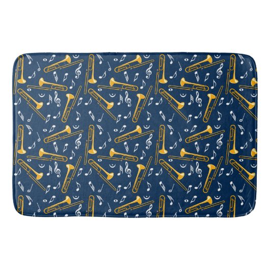 Tapis De Bain Motif Trombone Music Notes (Devant)