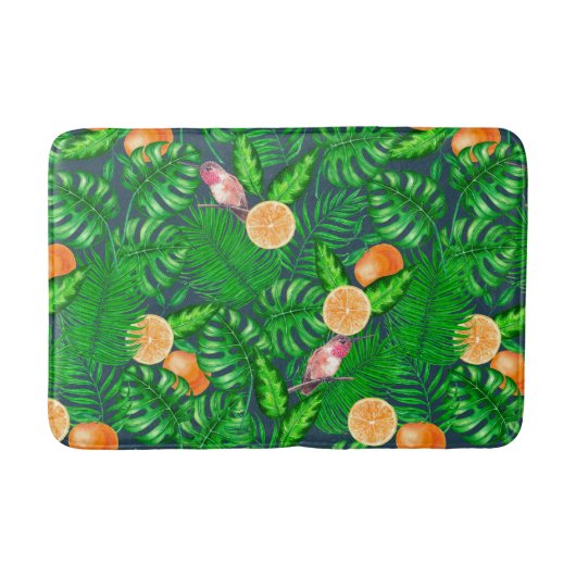 Tapis De Bain Motif tropical, colibris (Devant)