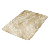 Tapis De Bain Motif Tropical de feuille d'or moderne (Angle)