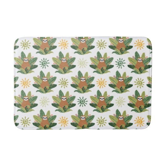 Tapis De Bain Motif tropical de paresse (Devant)