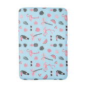 Tapis De Bain Motif tropical d'été rose et bleu (Devant (Vertical))