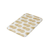 Tapis De Bain Motif tropical élégant d'ananas d'or blanc (Angle)
