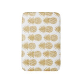 Tapis De Bain Motif tropical élégant d'ananas d'or blanc (Devant (Vertical))
