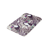 Tapis De Bain Motif tropicale avec palmiers et oiseaux. (Angle)