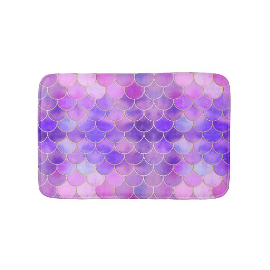 Tapis De Bain Motif Ultra Violet & Gold Mermaid (Devant)