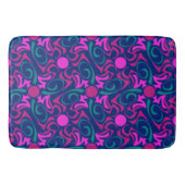Tapis De Bain Motif vectoriel bleu et rose Fuchsia (Devant)