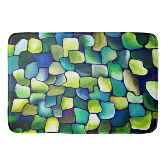 Tapis De Bain Motif vert contemporain (Devant)