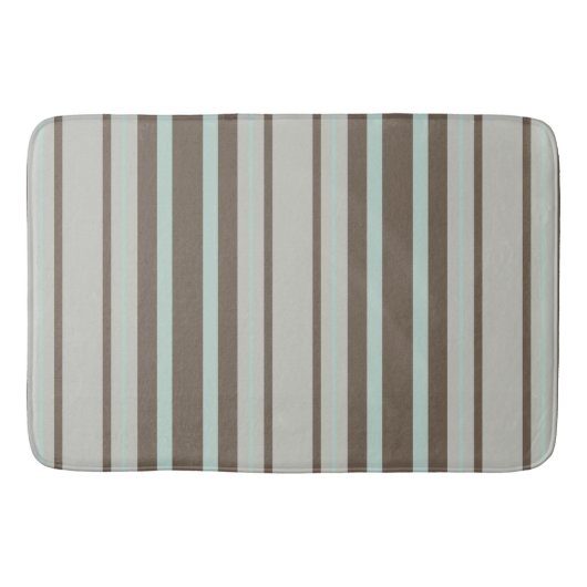Tapis De Bain Motif vert et Brown à bande (Devant)