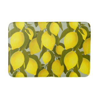 Tapis De Bain motif vintage aux branches de citron
