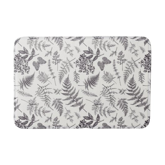 Tapis De Bain Motif vintage Botany et Papillon (Devant)
