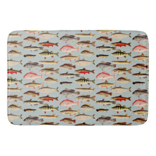 Tapis De Bain Motif vintage de poisson nord-américain