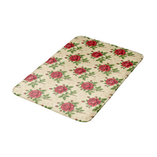 Tapis De Bain Motif vintage de rose rouge