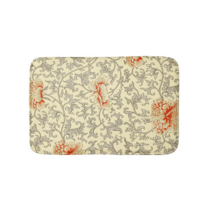 Tapis De Bain Motif vintage d'Owen Jones : Corail floral gris