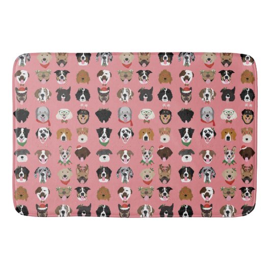 Tapis De Bain Motif visage chien de Noël (Devant)