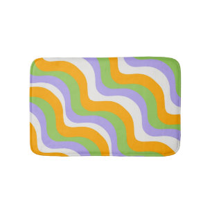 Tapis De Bain Motif Y2k Abstrait de la couche Super d'onde rétro