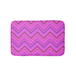 Tapis De Bain Motif zigzag à rayures roses