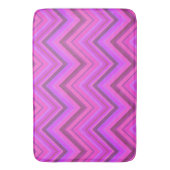 Tapis De Bain Motif zigzag à rayures roses (devant Vertical)