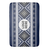 Tapis De Bain Motifs ethniques Abstraits noirs avec logo (devant Vertical)