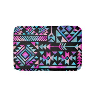Tapis De Bain Motifs tribaux aquarelles, papier peint ethnique.