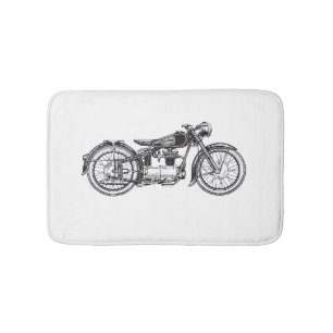 Tapis De Bain Moto Vintage Rétro _ J'Aime Ma Moto