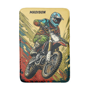 Tapis De Bain Motocross de nom personnalisé