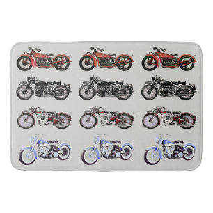 TAPIS DE BAIN MOTOCYCLES VINTAGES CLASSIQUES