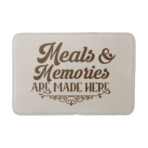 Tapis De Bain Mots d'art de souvenirs de repas mignons 
