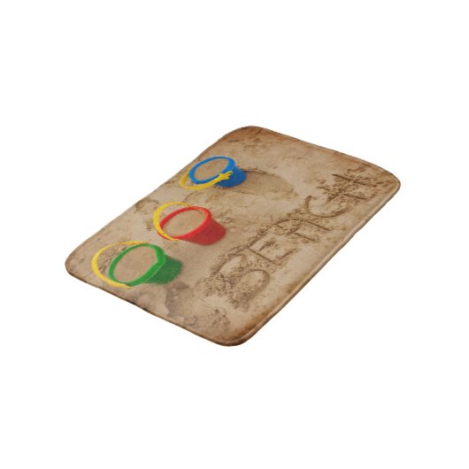 Tapis De Bain Mots de sable de plage (Angle)