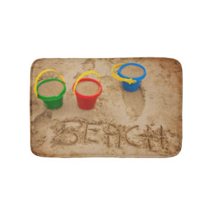 Tapis De Bain Mots de sable de plage