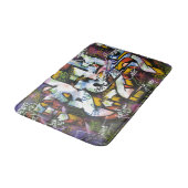 Tapis De Bain Mots Graffiti colorés (Angle)