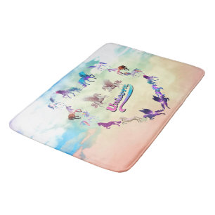 Tapis De Bain Mousse de mémoire d'art Abstrait Unicorn