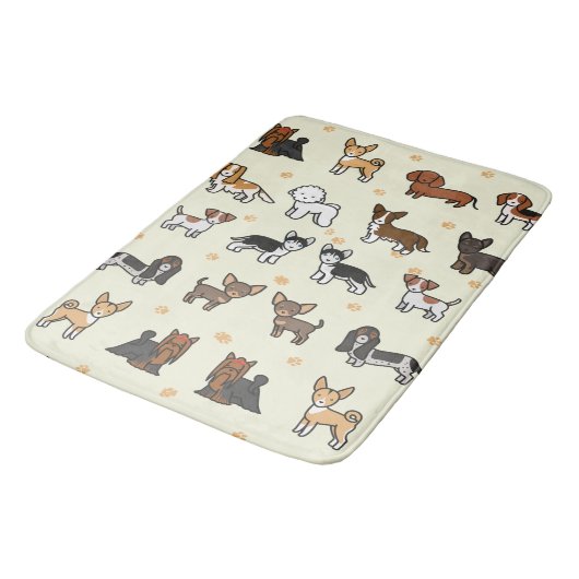 Tapis De Bain Mousse De Mémoire Douce, Chiens (Angle)