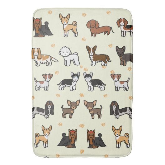 Tapis De Bain Mousse De Mémoire Douce, Chiens (devant Vertical)