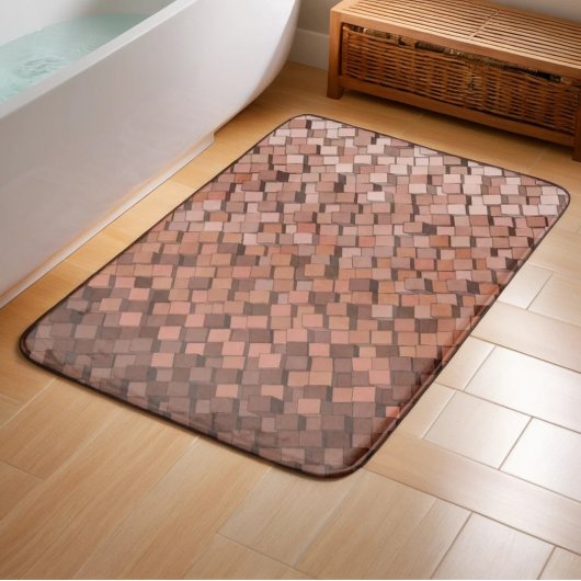 Tapis De Bain Mousse de Mocha Tendance Géométrique